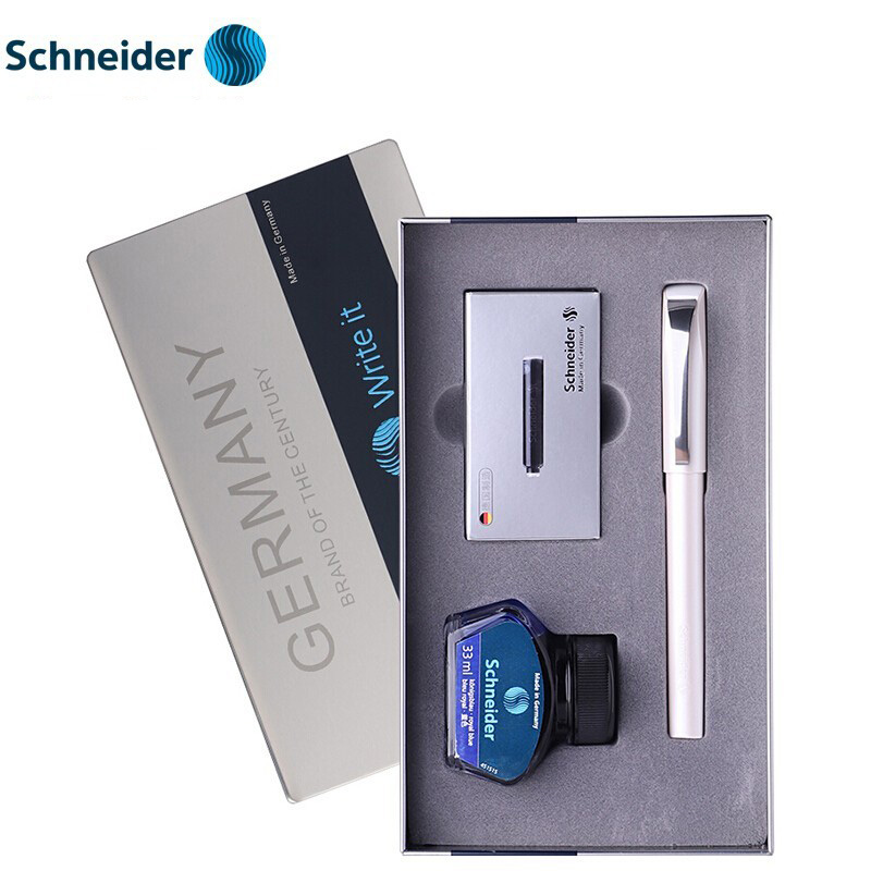 施耐德（schneider） 克里普斯钢笔学生练字用EF尖成人书写办公礼盒套装 珍珠白墨水套装 EF尖