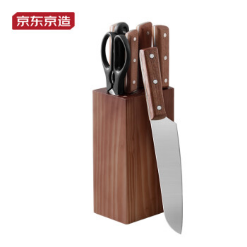 京东京造 中式乌檀木刀具七件套