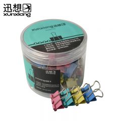 迅想长尾票夹燕尾夹15mm彩色 60只/筒