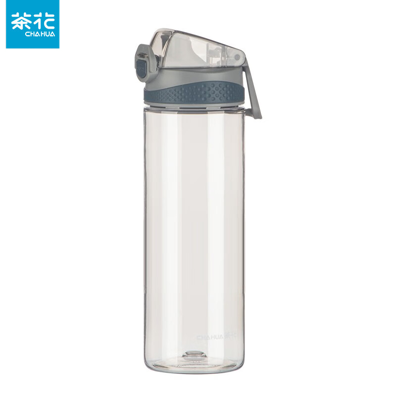 茶花（CHAHUA）塑料杯水杯运动随身随手杯身Tritan材质050001 灰色-620ML