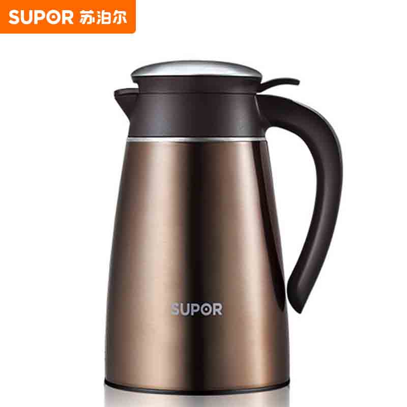 苏泊尔（SUPOR） KC20AP1家用办公室大容量热开水保温暖瓶不锈钢保温壶2L摩卡金