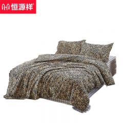 恒源祥 四件套涤棉床单被套枕头套豹富四季款1.5/1.8米床（200*230cm）
