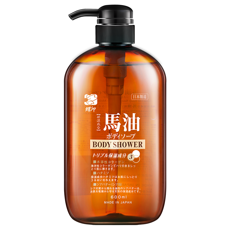 蝶印 日本原装进口 北海道马油 保湿精华沐浴露 600ml