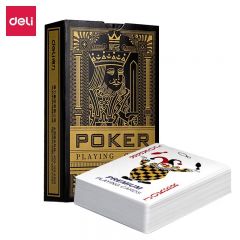 得力（deli）扑克牌质感好经济耐用 金色1副 9636