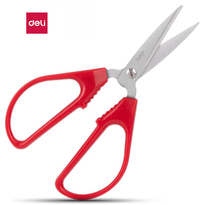 得力（deli） 6035 不锈钢剪刀 红色 145mm小号家用生活厨房手工缝纫办公剪子美工剪手工剪裁缝剪