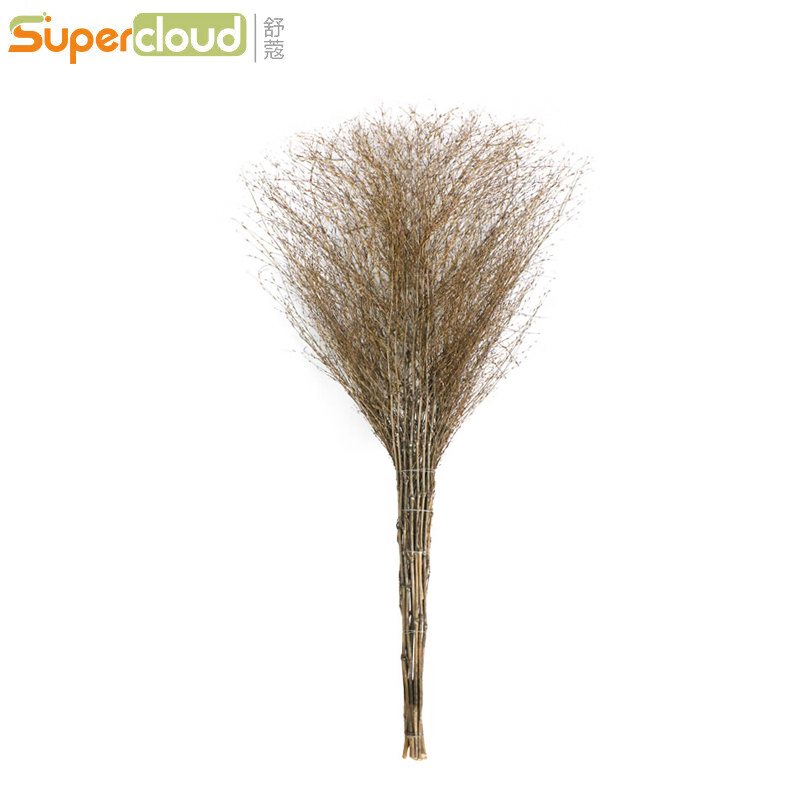 舒蔻(Supercloud) 老式手工编织扫帚 竹枝连体 5斤 黄色 把