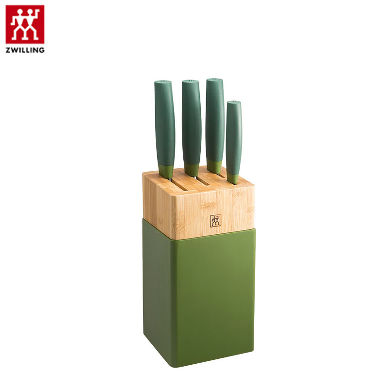 双立人（ZWILLING） 54370-000-722刀具套装菜刀多用水果刀砍骨刀切菜刀切肉刀刀架NOW S系列刀具5件套 青柠