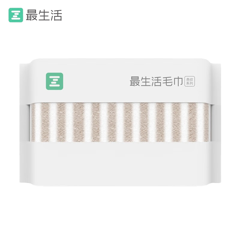 最生活（a-life） A-1182条纹系列毛巾轻柔款34*70cm棕色