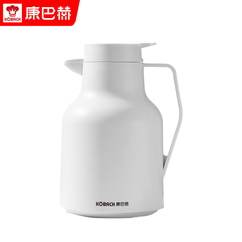 康巴赫（KBH） 保温壶家用1.5L大容量热水瓶玻璃内胆保温瓶便携暖水壶 白色 KHA-H1.5L