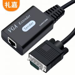 礼嘉（LIJIA） LJ-V4585 高清VGA线网络延长器85米VGA转RJ45网线监控投影仪显示器放大器带电源+信号增强器