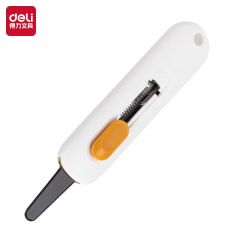 得力（deli） TD700 美工刀 白色 自动锁定开箱神器安全快递刀创意便携美工刀可锯可割拆箱刀