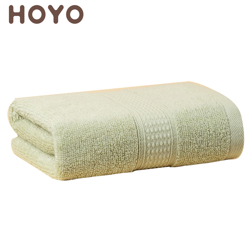 HOYO 1546新疆长绒棉毛巾纯棉柔软吸水速干臻品长绒棉精装牛皮纸单条毛巾草绿