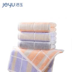 洁玉 竹纤维缤纷物语面巾3条装桔+蓝+灰J2023F*3