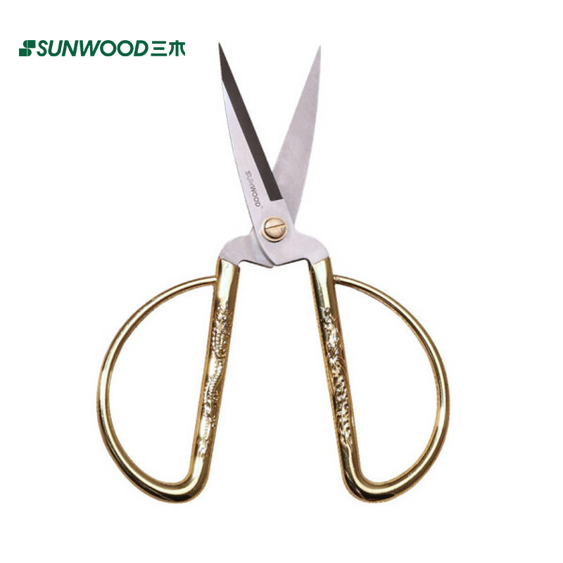 三木（SUNWOOD） 91125 128mm不锈钢剪刀 龙凤呈祥结婚开业剪彩居家剪家用彩金剪子美工剪手工剪裁缝剪裁纸剪纸