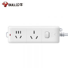 公牛（BULL） GN-606D(B)二位总控-1.8米 袋装延长线插座/插线板/插排/排插/接线板/拖线板(3762)3*1.5*1.8m*2H