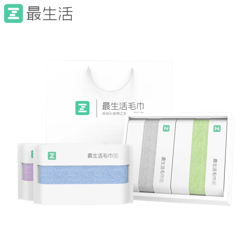最生活（a-life） A-1210-4春风系列毛巾四条礼盒装30*58cm*4