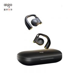 爱国者（aigo） SY01蓝牙耳机TWS开放式不入耳挂夹穿戴舒适无线跑步运动蓝牙耳机 旋翼式耳挂 暮黑色