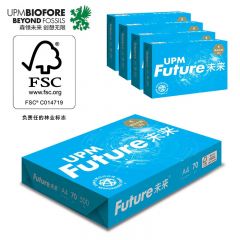 UPM蓝未来 70g A4打印纸 复印纸 高白度 500张/包 5包/箱（2500张）