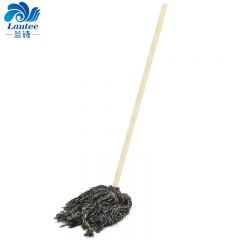 兰诗（LAUTEE）混色棉线拖把 酒店物业商用老式木杆圆头拖把10个装 DM-180