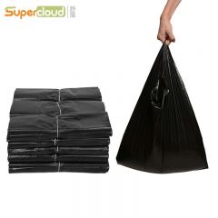 舒蔻(Supercloud) 垃圾袋手提 40*62cm*35只 2丝 黑色 捆