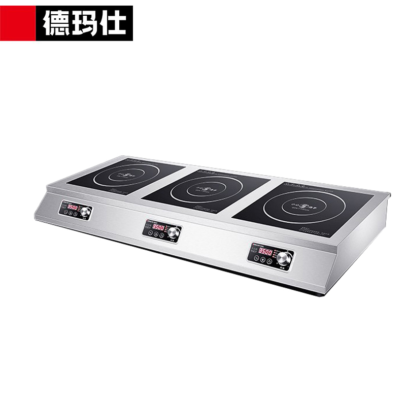 德玛仕（DEMASHI） IH-TT-105P3商用电磁炉 3500W大功率多眼多头三头煮面炉 三灶电磁灶 【三头平面】