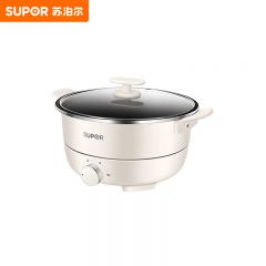 苏泊尔（SUPOR） H27YK37分体式电火锅多用途锅家用多功能电热锅电煮锅无极旋钮操控4L不粘锅1300W大功率 白色