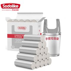 尚岛宜家 背心垃圾袋银色500只箱装中大号50*65cm大容量