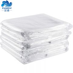 兰诗（LAUTEE）全新料大号透明平口垃圾袋 白色塑料袋 120*140cm*50只装4丝 LJD-9116