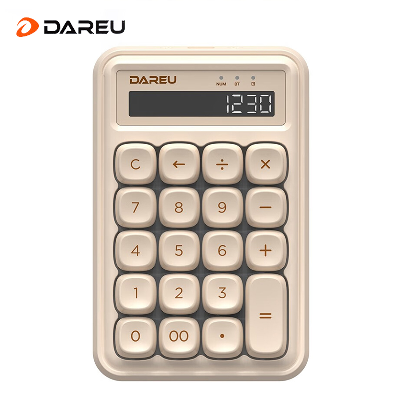 达尔优（dareu）小方糖机械键盘Z19双模无线蓝牙办公小数字键盘高颜值帆布白