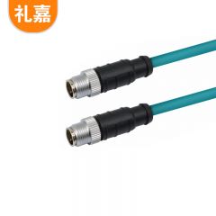 礼嘉（LIJIA）8芯X型M12转M12公对公15米 工业编码器传感器线缆 高柔工业相机拖链电缆屏蔽耐折弯康耐视 LJ-M12-8X15