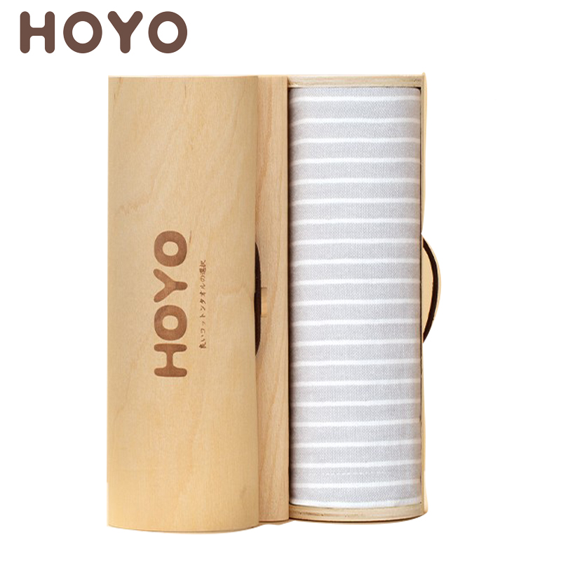 HOYO 1594素颜木质礼盒单条毛巾灰34*75cm 个