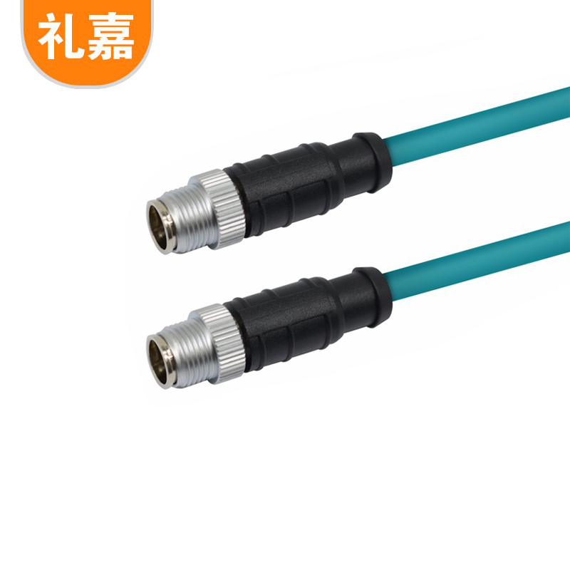 礼嘉（LIJIA）8芯X型M12转M12公对公20米 工业编码器传感器线缆 高柔工业相机拖链电缆屏蔽耐折弯康耐视 LJ-M12-8X20