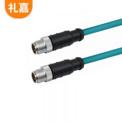 礼嘉（LIJIA）8芯X型M12转M12公对公20米 工业编码器传感器线缆 高柔工业相机拖链电缆屏蔽耐折弯康耐视 LJ-M12-8X20
