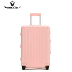 旅选（Traveler'sChoice） TC-LX80173 青春简约条纹拉杆箱 粉色 24寸