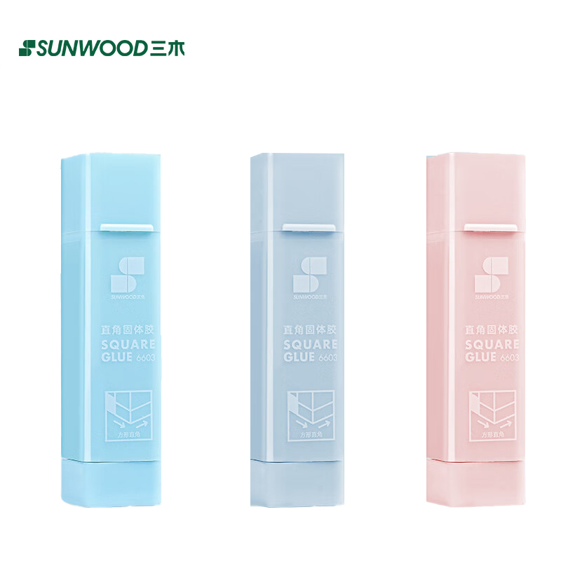 三木（SUNWOOD） 6603 直角固体胶棒 强力胶水 PVP高粘度 12g/支 3支装