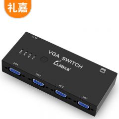 礼嘉（LIJIA） LJ-41V 四口VGA切换器四进一出VGA宽频高清投影视频切换器手动智能开关控制显示共享器转换器
