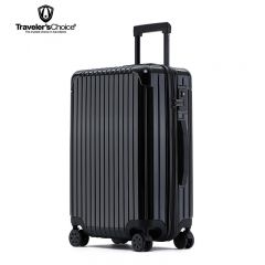 旅选（Traveler'sChoice） TC-LX80173 青春简约条纹拉杆箱 黑色 24寸