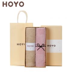 HOYO JP8038茜空毛巾2件套浅咖浅粉