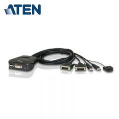 宏正（ATEN） CS22D 2口USB DVI KVM多电脑切换器 USB2.0按键切换 支持热插拔 1920*1200@60Hz 工业级