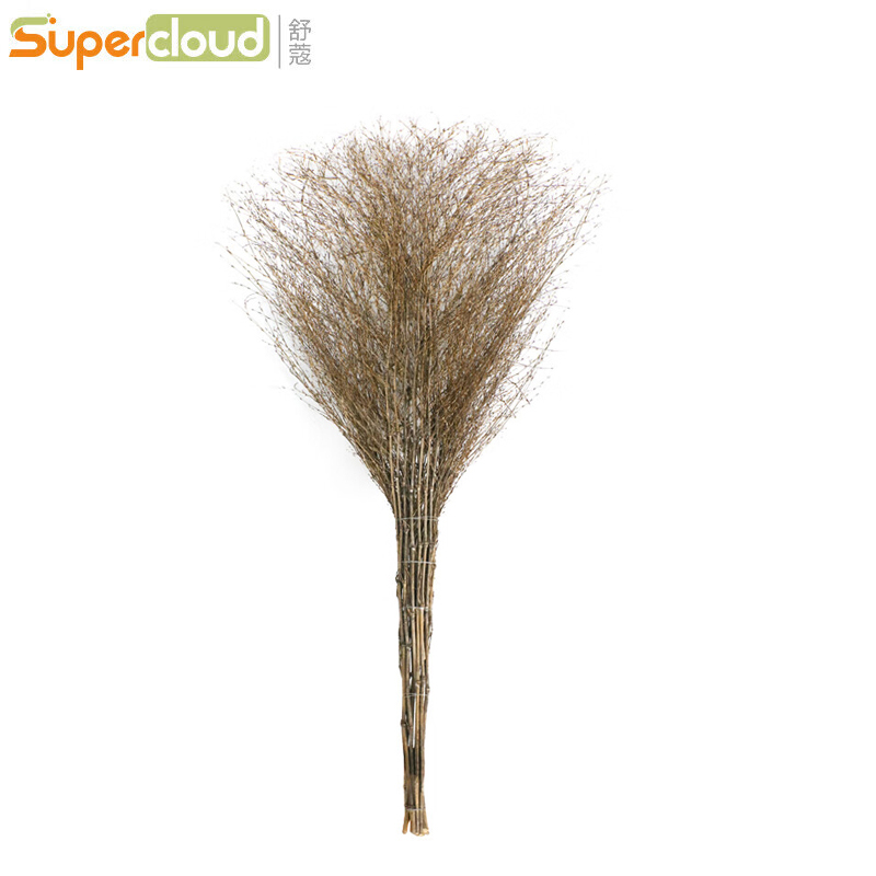 舒蔻(Supercloud) 老式手工编织扫帚 竹枝连体 3.8斤 黄色 /把