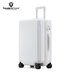 旅选（Traveler'sChoice） TC-LX80173 青春简约条纹拉杆箱 白色 20寸