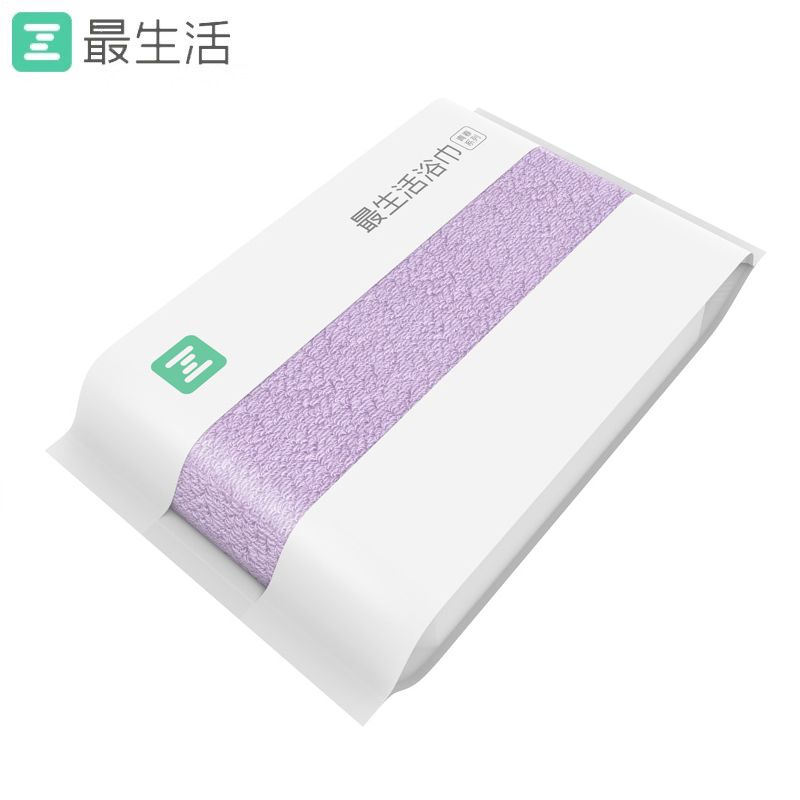 最生活（a-life） A-1160青春系列新疆长绒棉A类加厚浴巾纯棉柔软吸水大浴巾140*70cm紫色