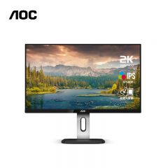 AOC Q24P1U显示器 23.8英寸22K高清 升降旋转窄边框 低蓝光不闪IPS屏 商用设计办公爱眼不闪显示屏