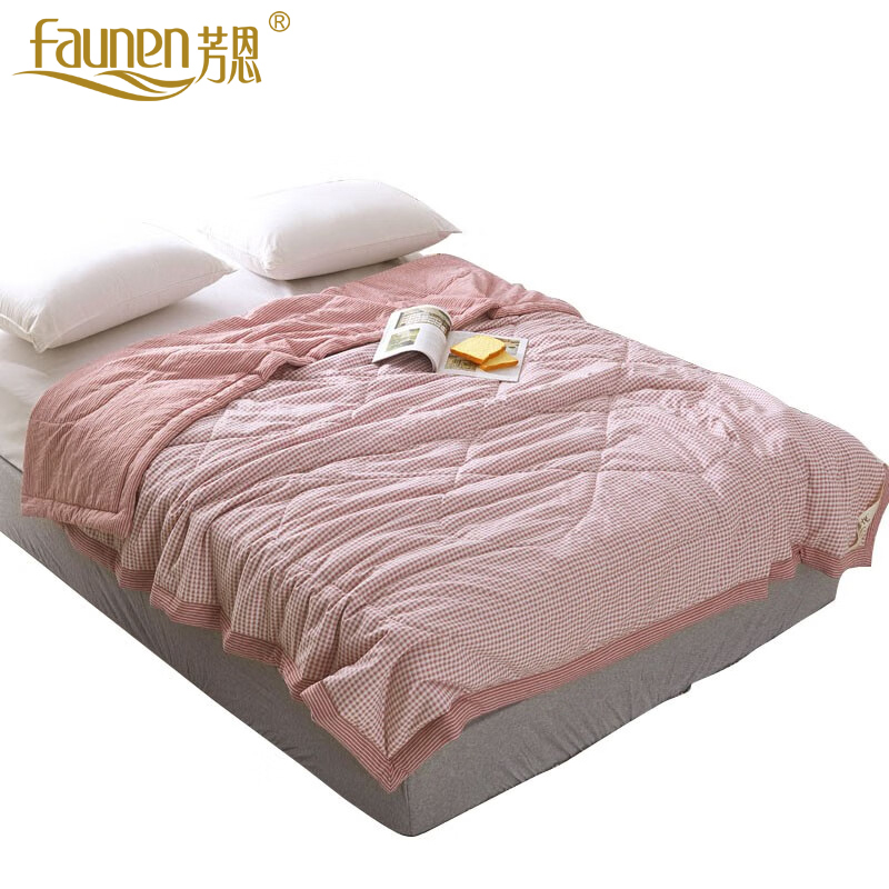 芳恩 FN-B465 豆沙格良品水洗棉花被 150*200cm
