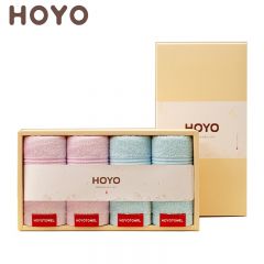 HOYO JP8962抗菌方巾青海波纹礼盒四件套-若蓝+藤紫