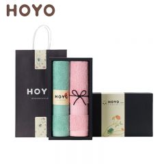 HOYO 2511臻品长绒棉毛巾两件套青绿浅粉