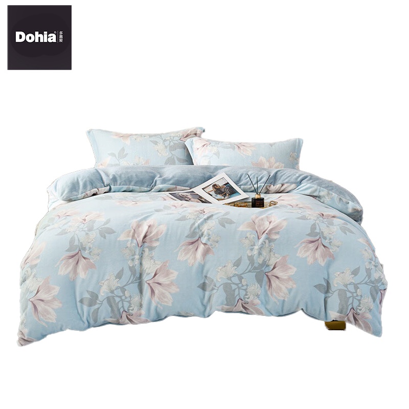 多喜爱（Dohia） 牛奶绒四件套 浅韵芳菲203*229cm