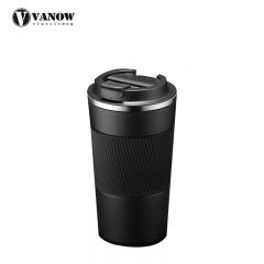 Vanow 陶瓷内胆咖啡杯保温杯便携学生女随行水杯子咖啡杯VO-COF-B3-C波旁黑 500ml