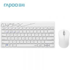 雷柏（Rapoo） 8000GT无线蓝牙键盘鼠标套装白 商务办公笔记本电脑便携键鼠轻薄紧凑白色