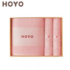 HOYO 3511臻品长绒棉和风腾纹毛浴三件套浅粉